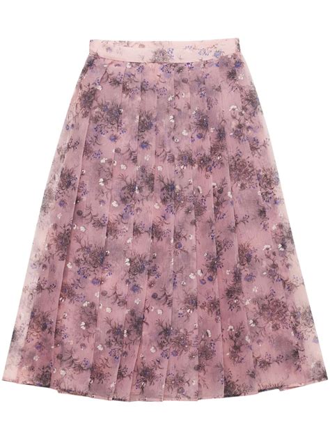 prada skirt flowers|prada pleated skirt.